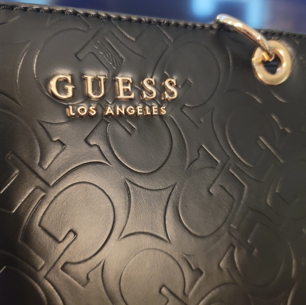 GUESS Black Embossed Handbag